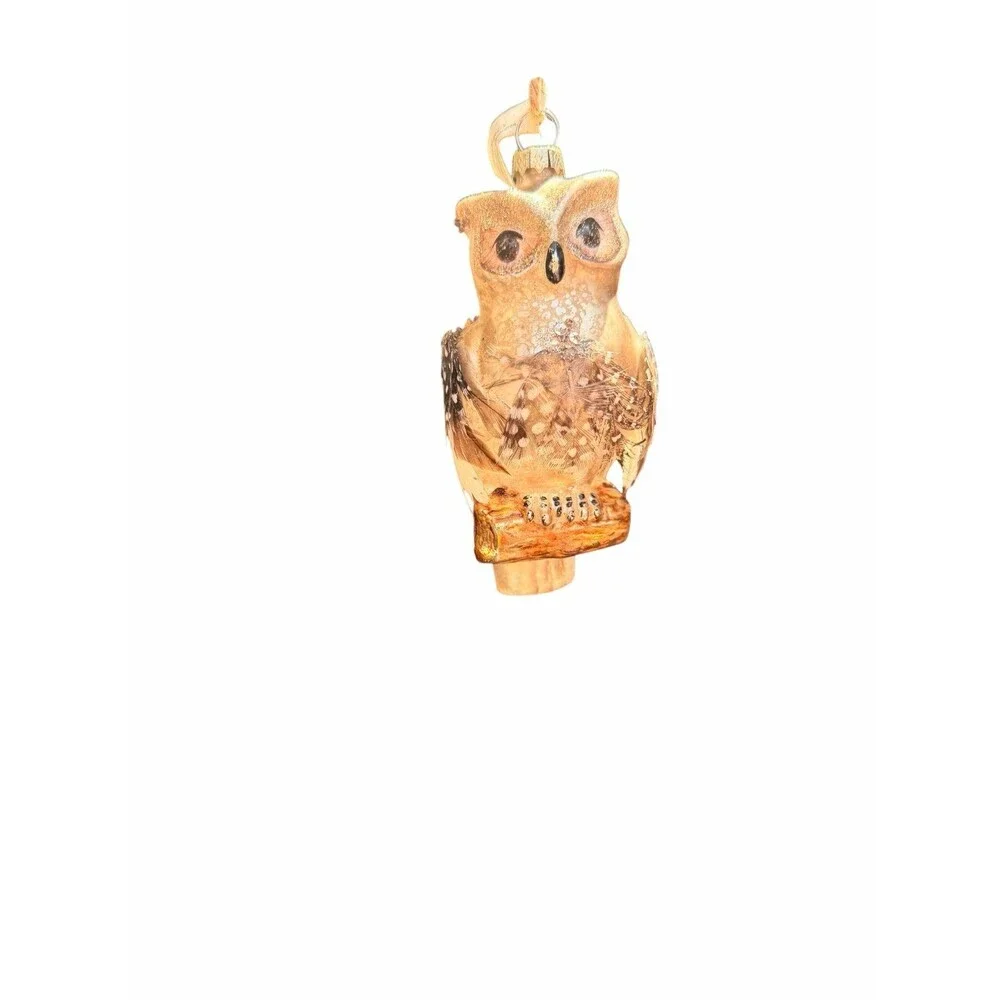 Bloomingdale’s glass owl Christmas tree ornament